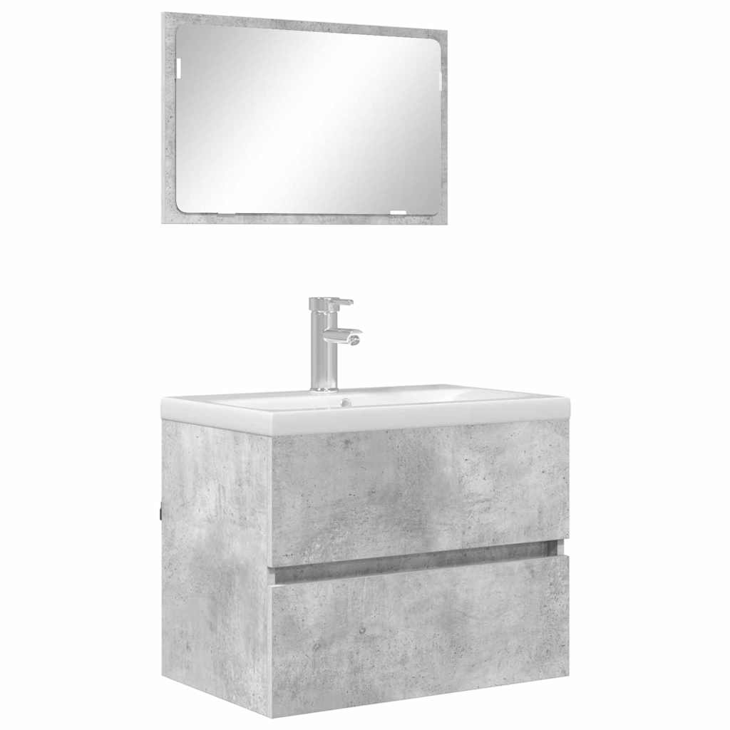 vidaXL Zestaw mebli łazienkowych Betonowy szary 60 x 38,3 x 45 cm