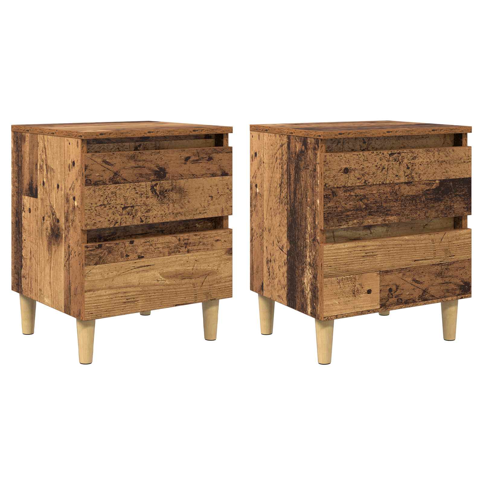 vidaXL Szafki na łóżko z szufladą 2 pcs Stare drewno 40 x 35 x 50 cm
