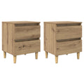 vidaXL Szafki na łóżko 2 pcs Dąb rzemieślniczy 40 x 35 x 50 cm