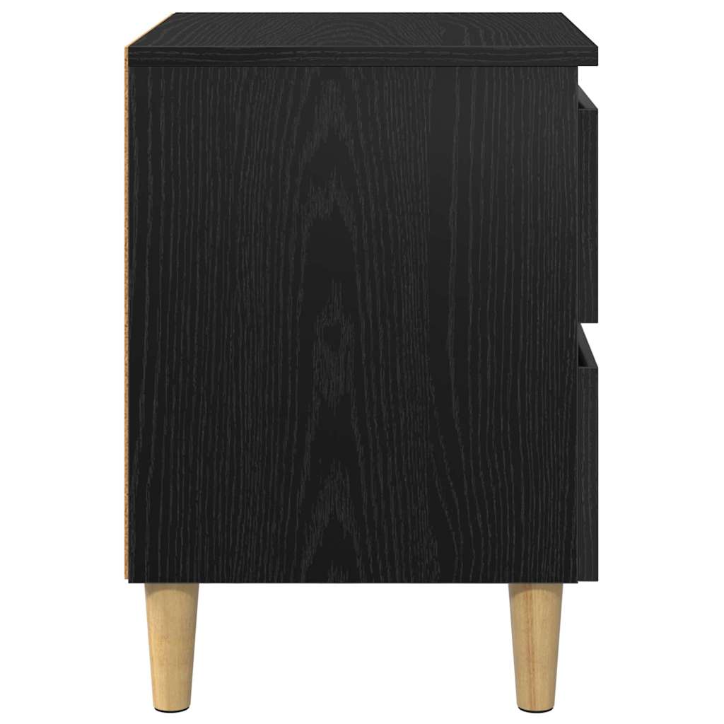 vidaXL Szafka pod łóżko z szufladą Czarny Dąb 40 x 35 x 50 cm