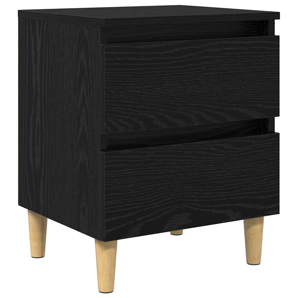 vidaXL Szafki na łóżko z szufladą 2 pcs Czarny Dąb 40 x 35 x 50 cm