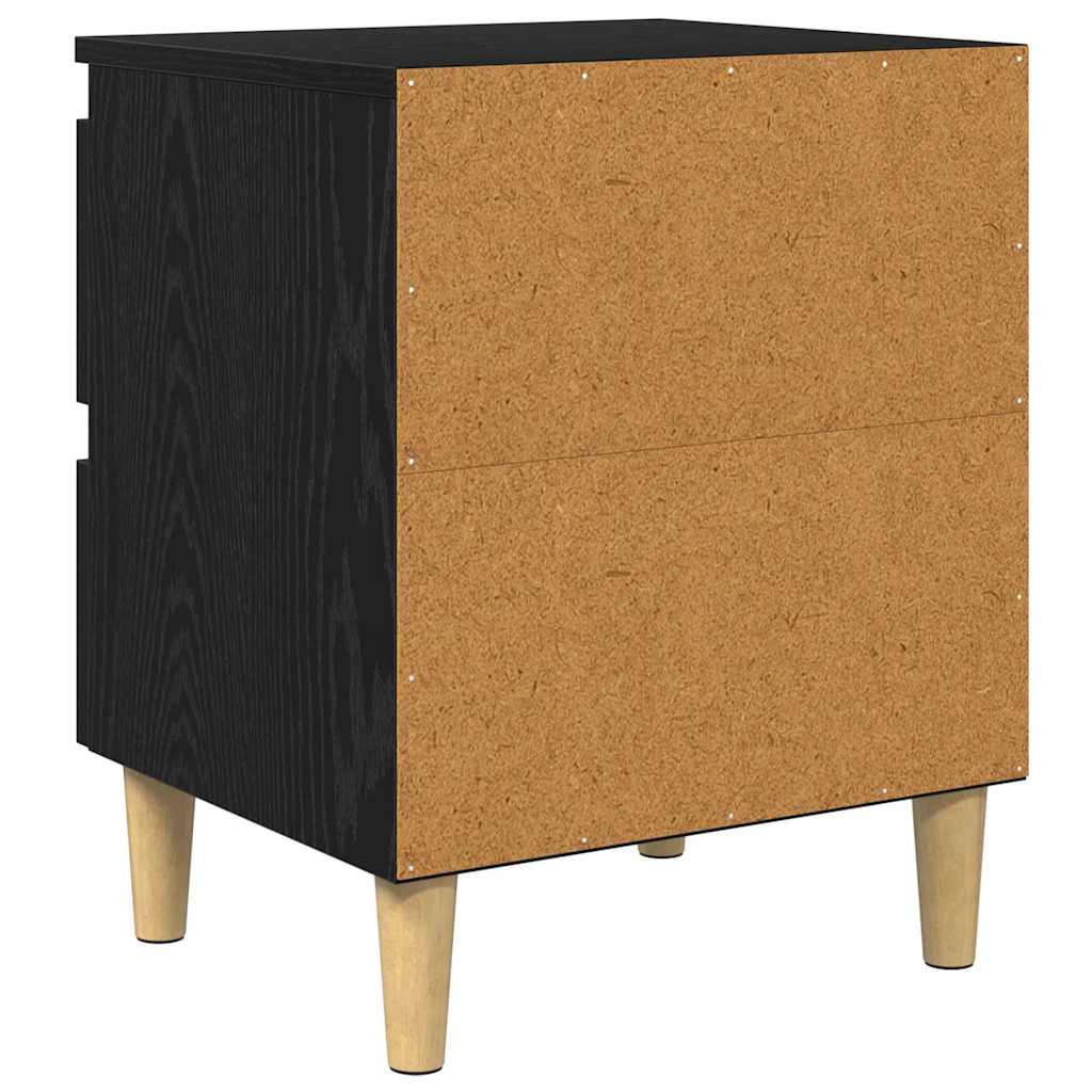 vidaXL Szafki na łóżko z szufladą 2 pcs Czarny Dąb 40 x 35 x 50 cm