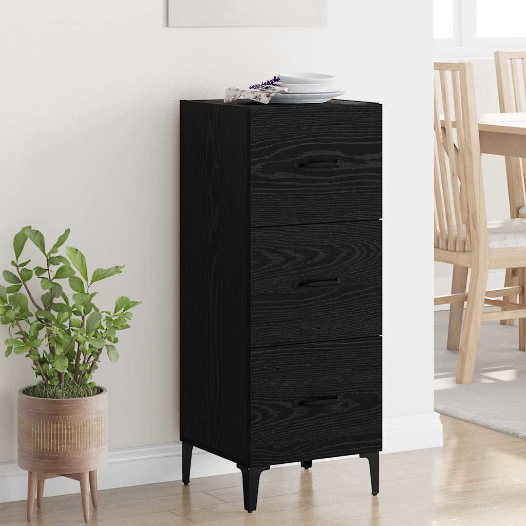 vidaXL Bufet Czarny Dąb 34,5 x 34 x 90 cm Materiał drewnopochodny