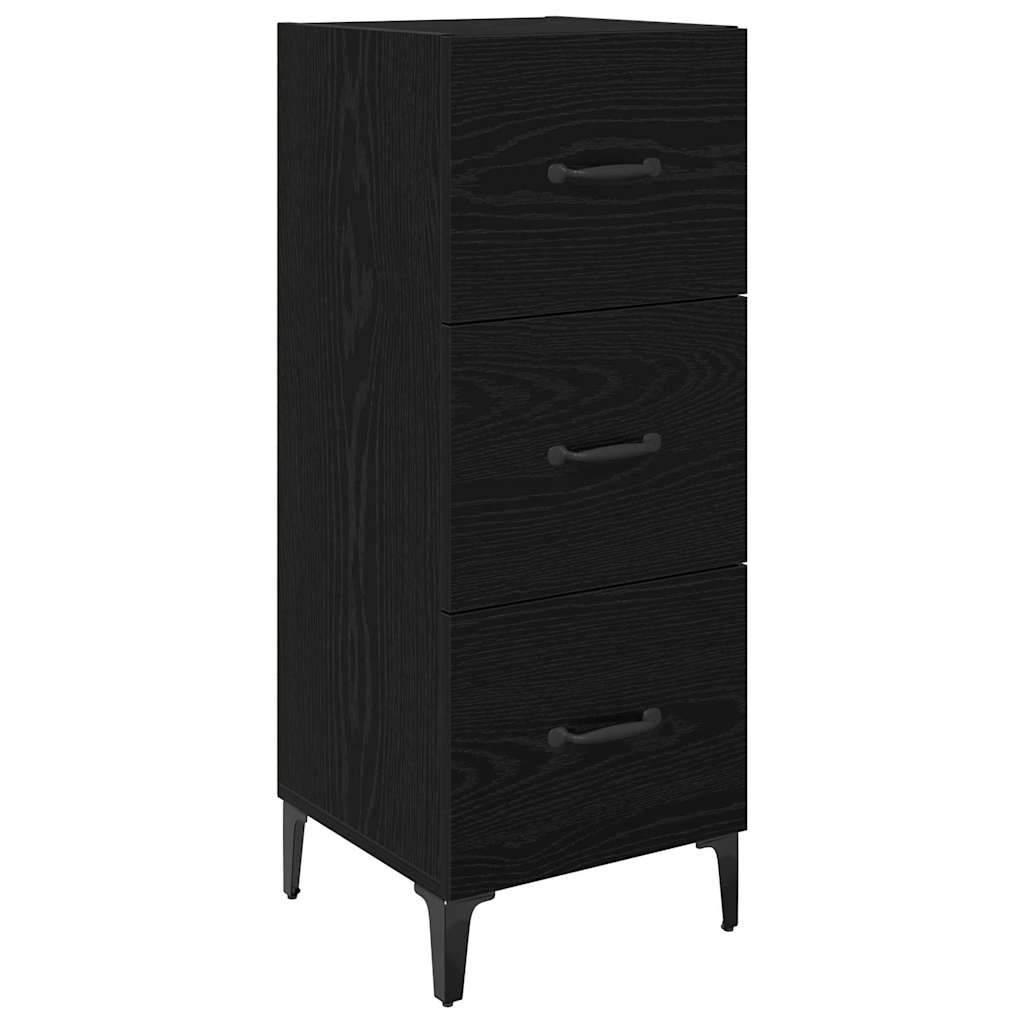vidaXL Bufet Czarny Dąb 34,5 x 34 x 90 cm Materiał drewnopochodny