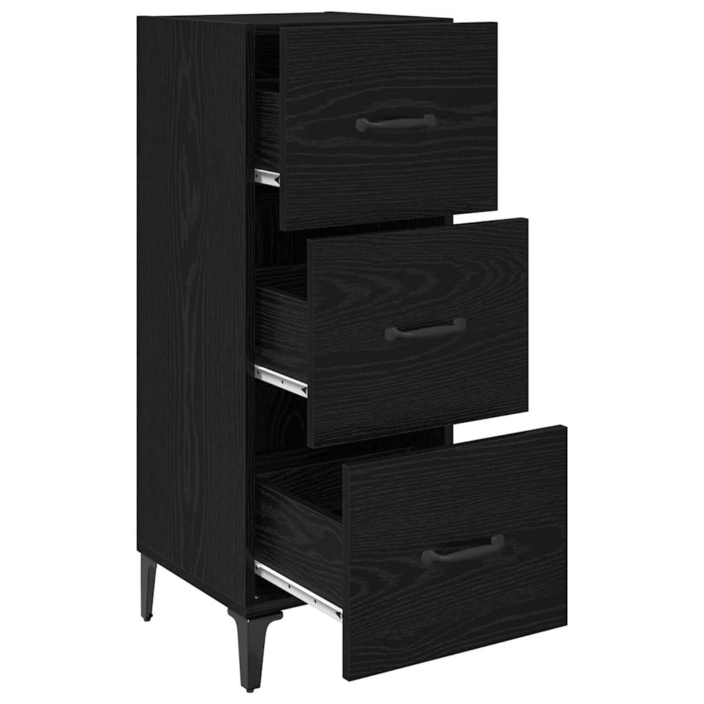 vidaXL Bufet Czarny Dąb 34,5 x 34 x 90 cm Materiał drewnopochodny