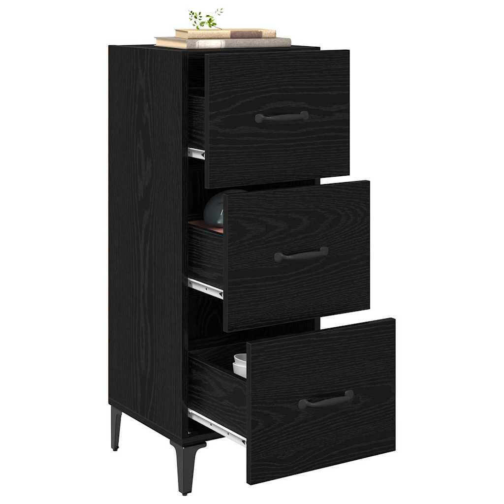 vidaXL Bufet Czarny Dąb 34,5 x 34 x 90 cm Materiał drewnopochodny