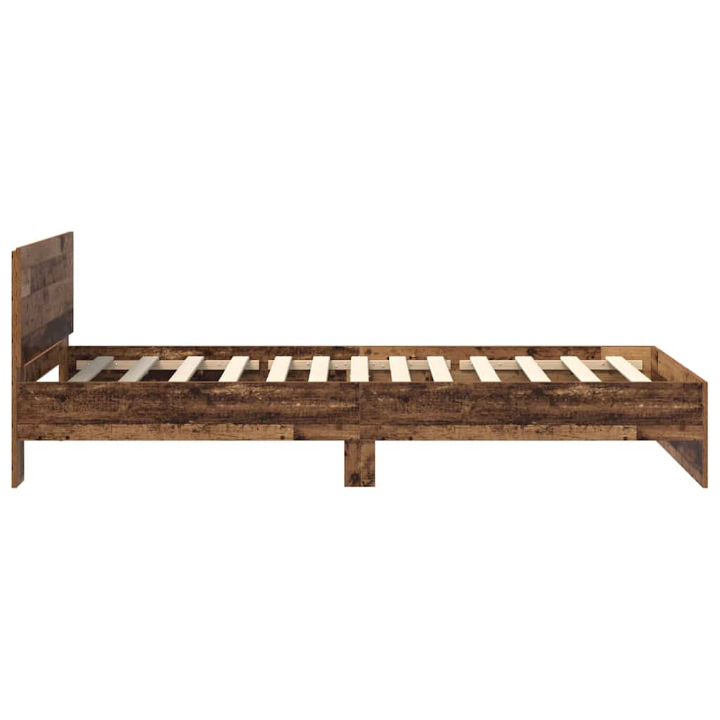 vidaXL Ramka łóżka Stare drewno 100 x 200 cm Materiał drewnopochodny