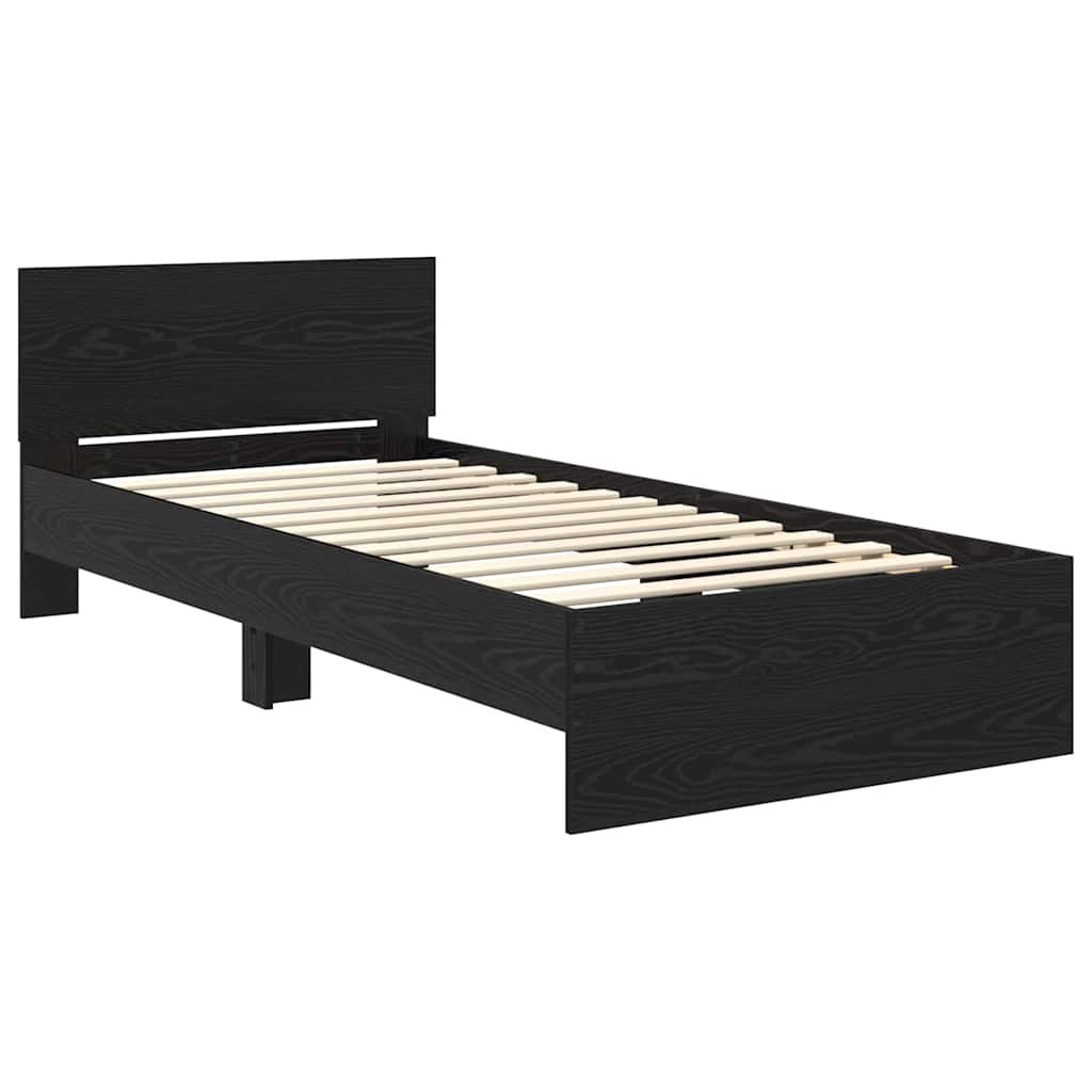 vidaXL Ramka łóżka Czarny Dąb 90 x 200 cm Drewno inżynieryjne