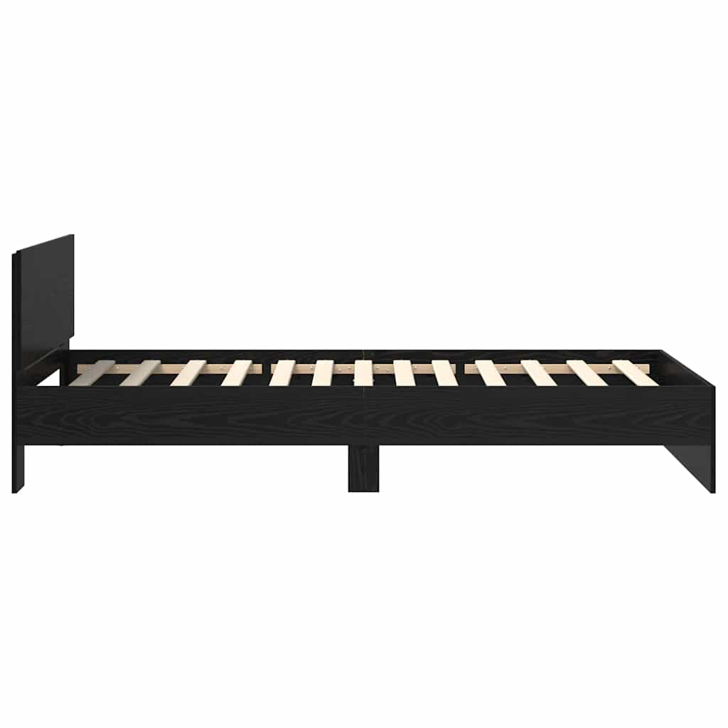 vidaXL Ramka łóżka Czarny Dąb 90 x 200 cm Drewno inżynieryjne