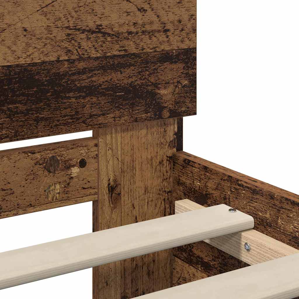 vidaXL Ramka łóżka Stare drewno 90 x 190 cm Materiał drewnopochodny