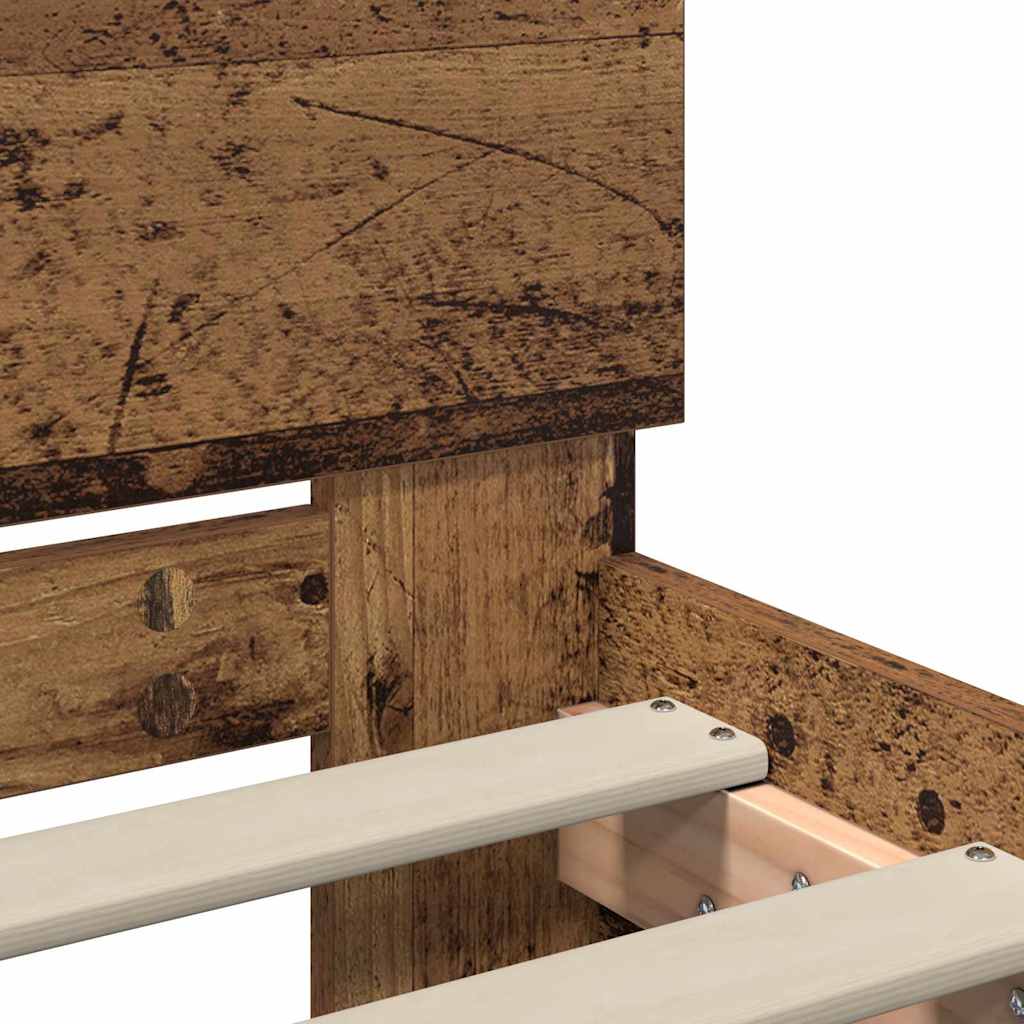 vidaXL Ramka łóżka Stare drewno 75 x 190 cm Materiał drewnopochodny