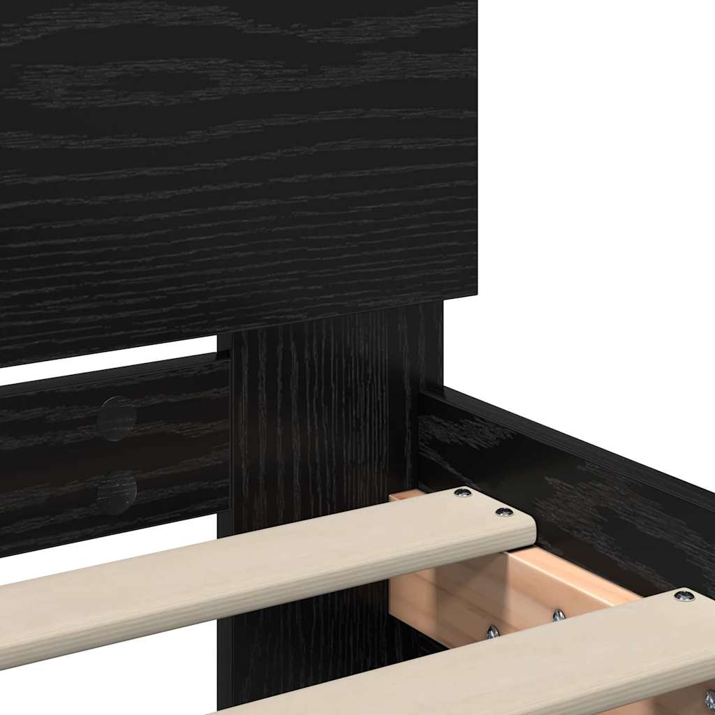 vidaXL Ramka łóżka Czarny Dąb 75 x 190 cm Materiał drewnopochodny