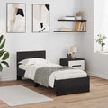 vidaXL Ramka łóżka Czarny Dąb 75 x 190 cm Materiał drewnopochodny