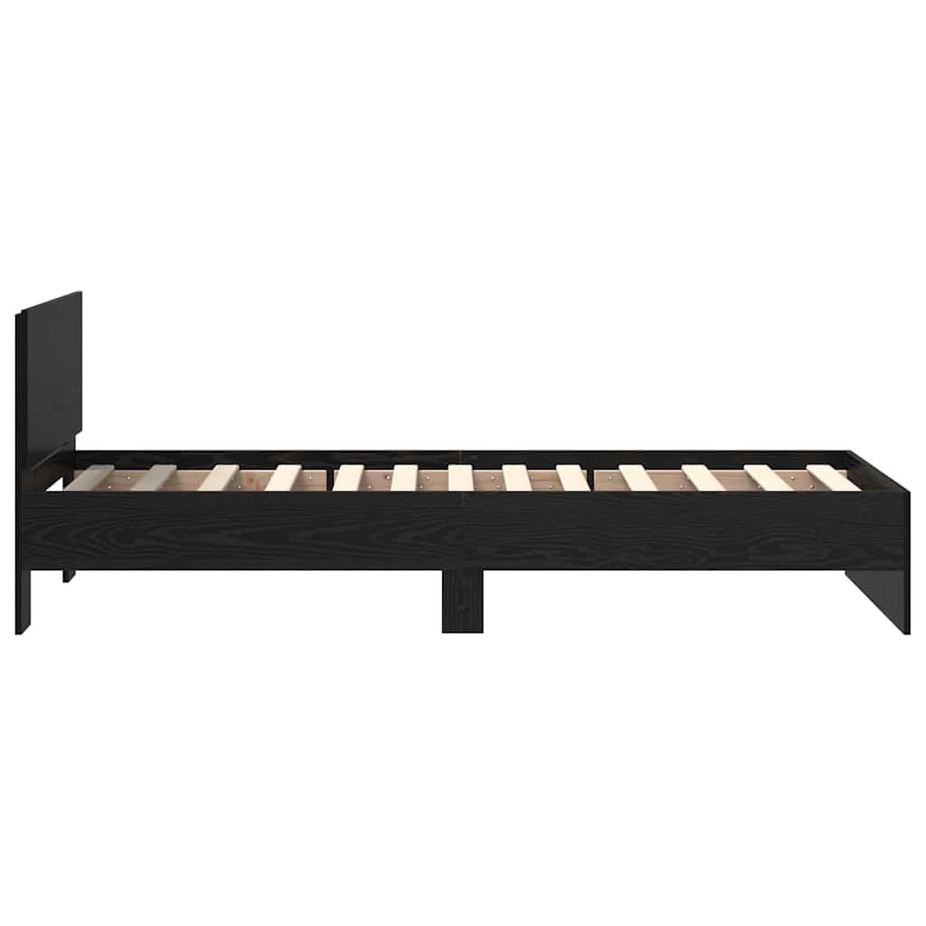 vidaXL Ramka łóżka Czarny Dąb 75 x 190 cm Materiał drewnopochodny