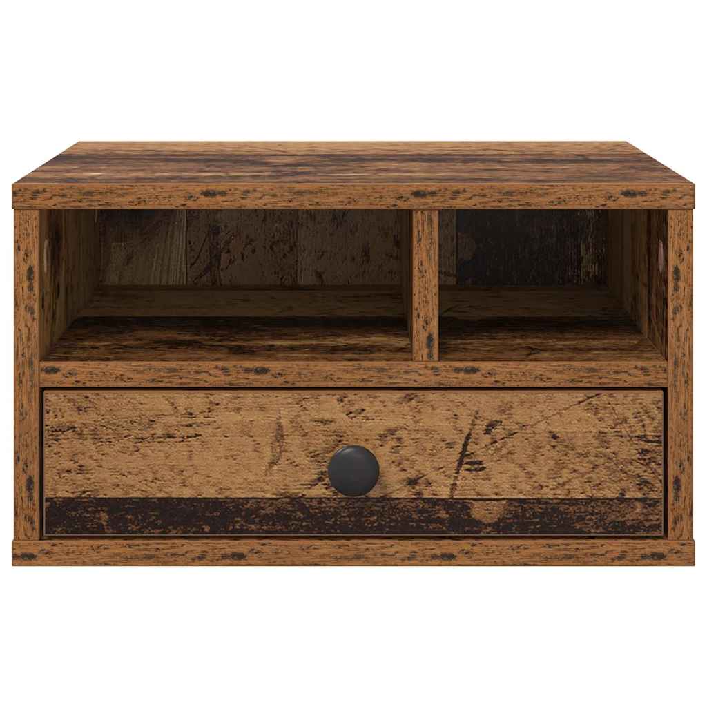 vidaXL Stojak na drukarkę z szufladą Stare drewno 40 x 32 x 24 cm