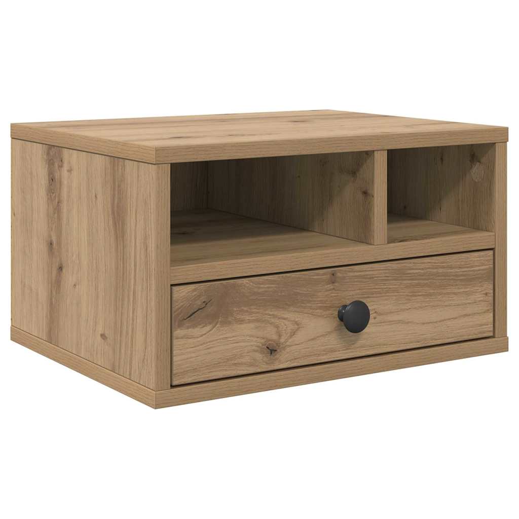 vidaXL Stojak na drukarkę z szufladą Dąb rzemieślniczy 40 x 32 x 24 cm
