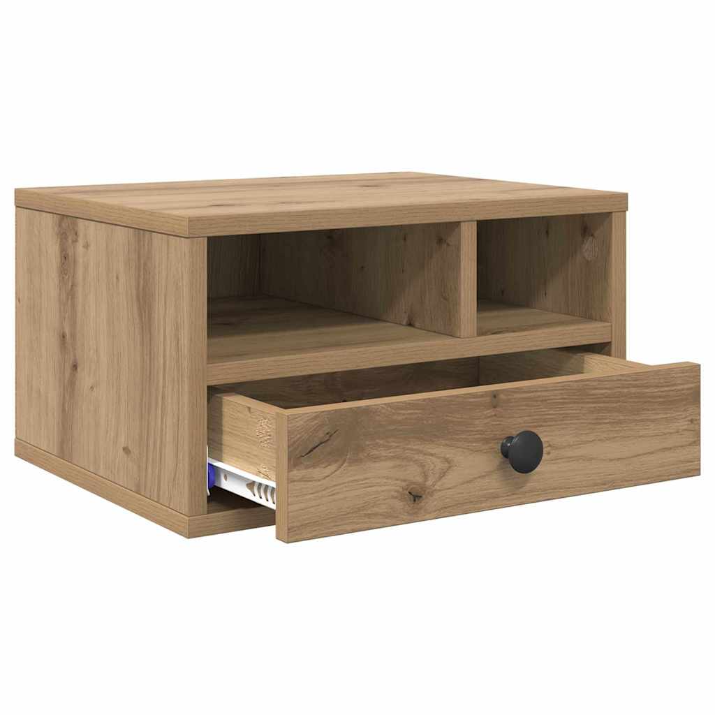 vidaXL Stojak na drukarkę z szufladą Dąb rzemieślniczy 40 x 32 x 24 cm