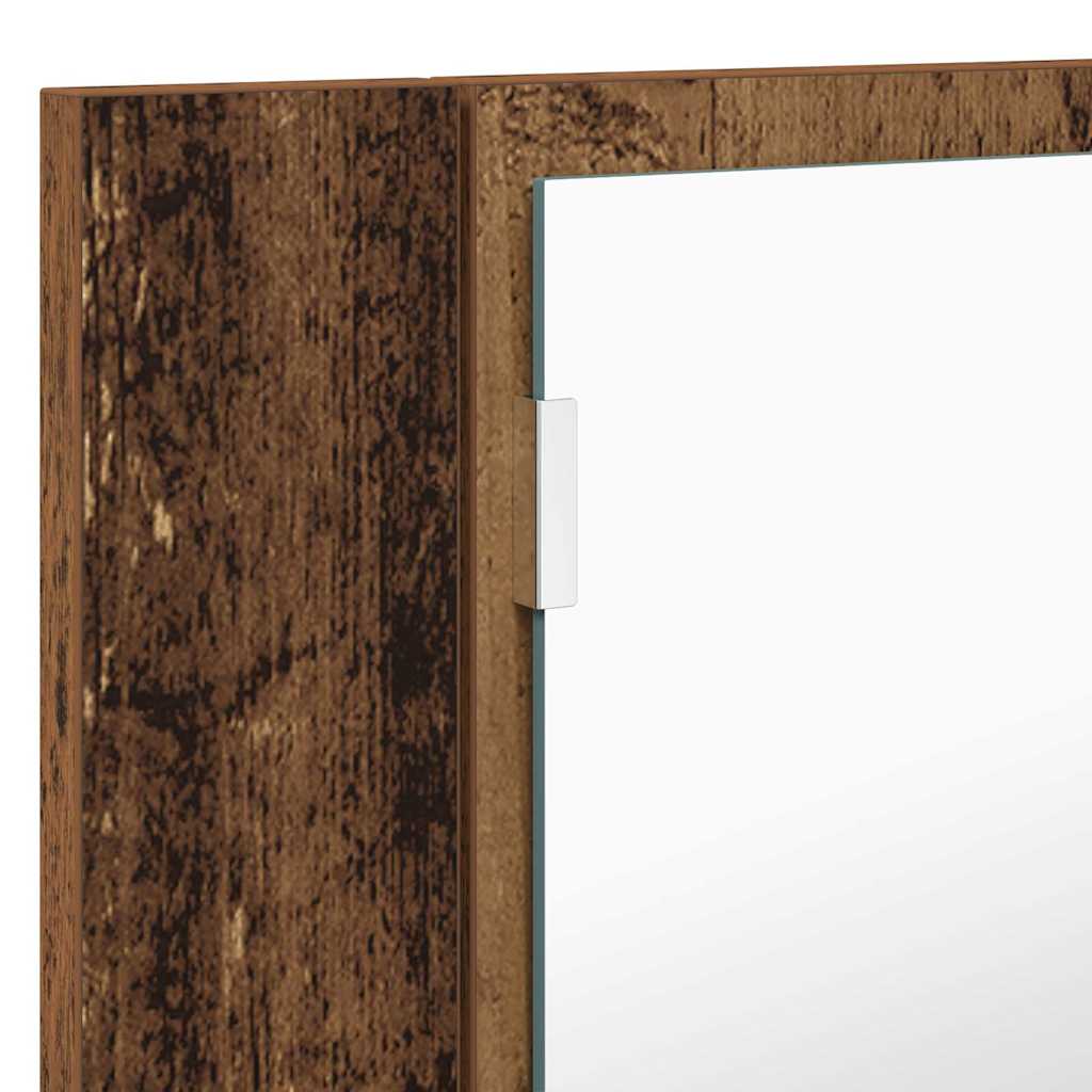 vidaXL Szafka z lustrem do łazienki Stare drewno 80 x 12 x 45 cm