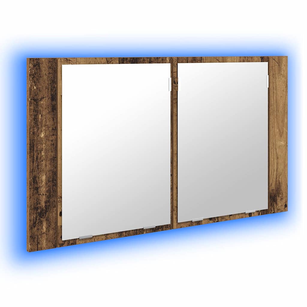 vidaXL Szafka z lustrem do łazienki Stare drewno 80 x 12 x 45 cm