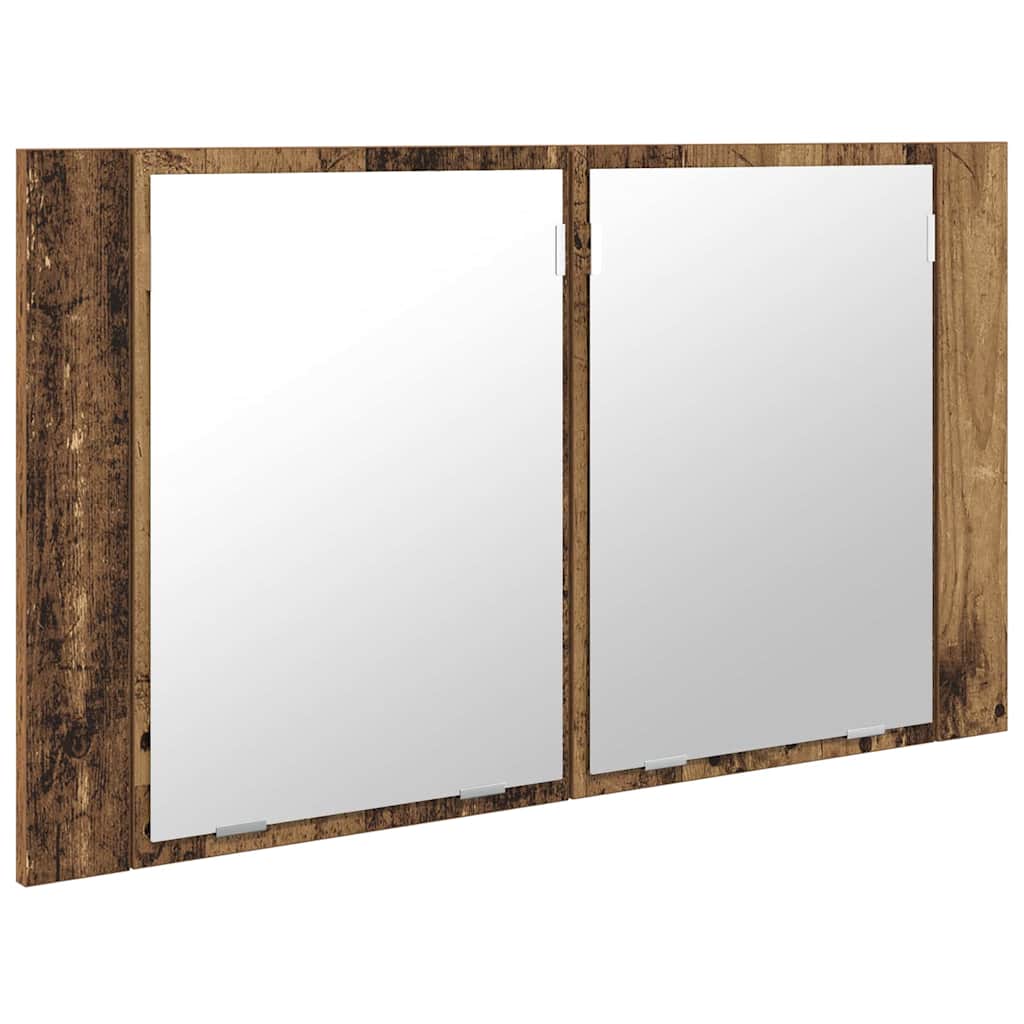 vidaXL Szafka z lustrem do łazienki Stare drewno 80 x 12 x 45 cm