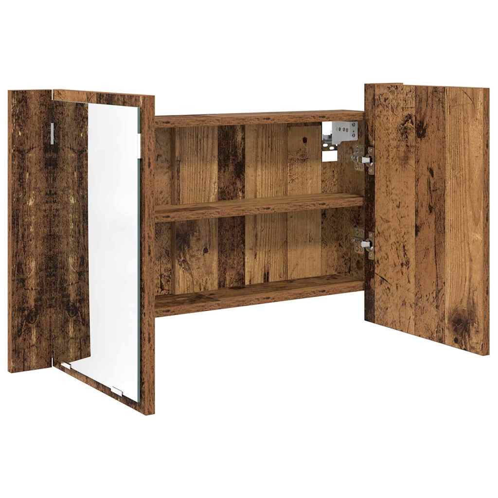 vidaXL Szafka z lustrem do łazienki Stare drewno 80 x 12 x 45 cm