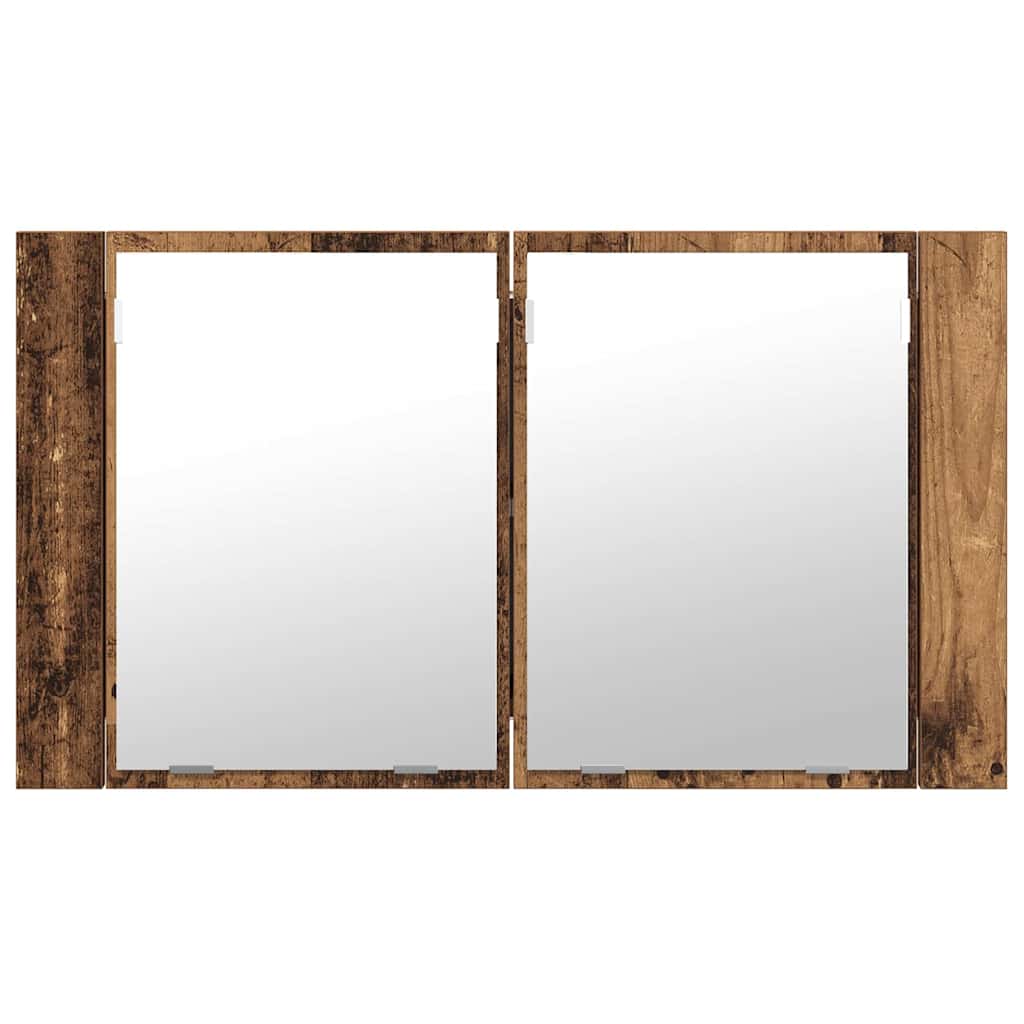vidaXL Szafka z lustrem do łazienki Stare drewno 80 x 12 x 45 cm