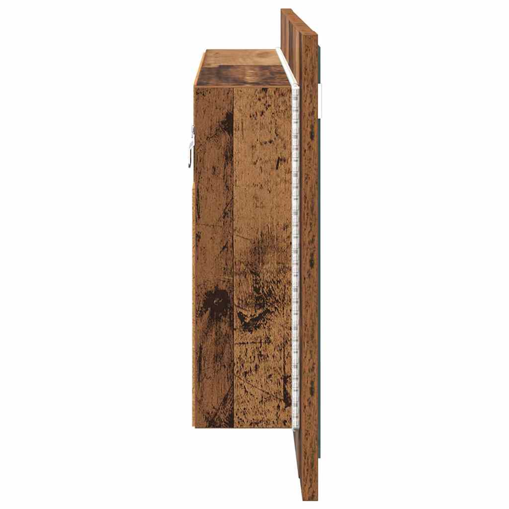 vidaXL Szafka z lustrem do łazienki Stare drewno 80 x 12 x 45 cm