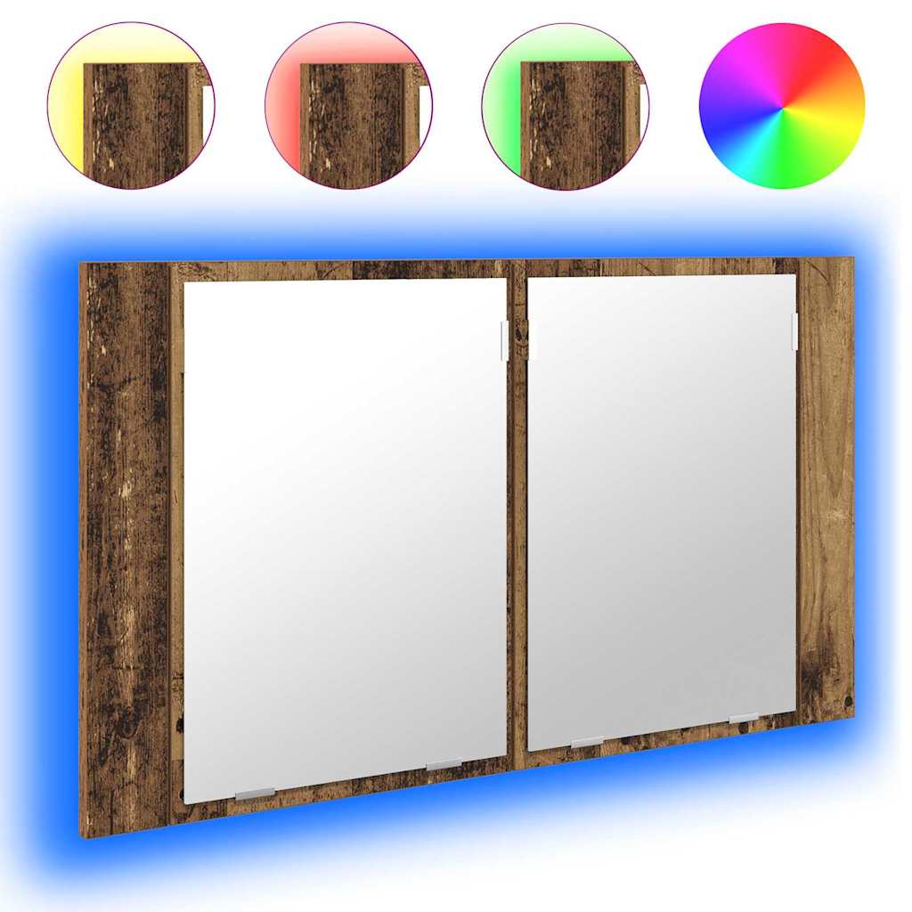 vidaXL Szafka z lustrem do łazienki Stare drewno 80 x 12 x 45 cm