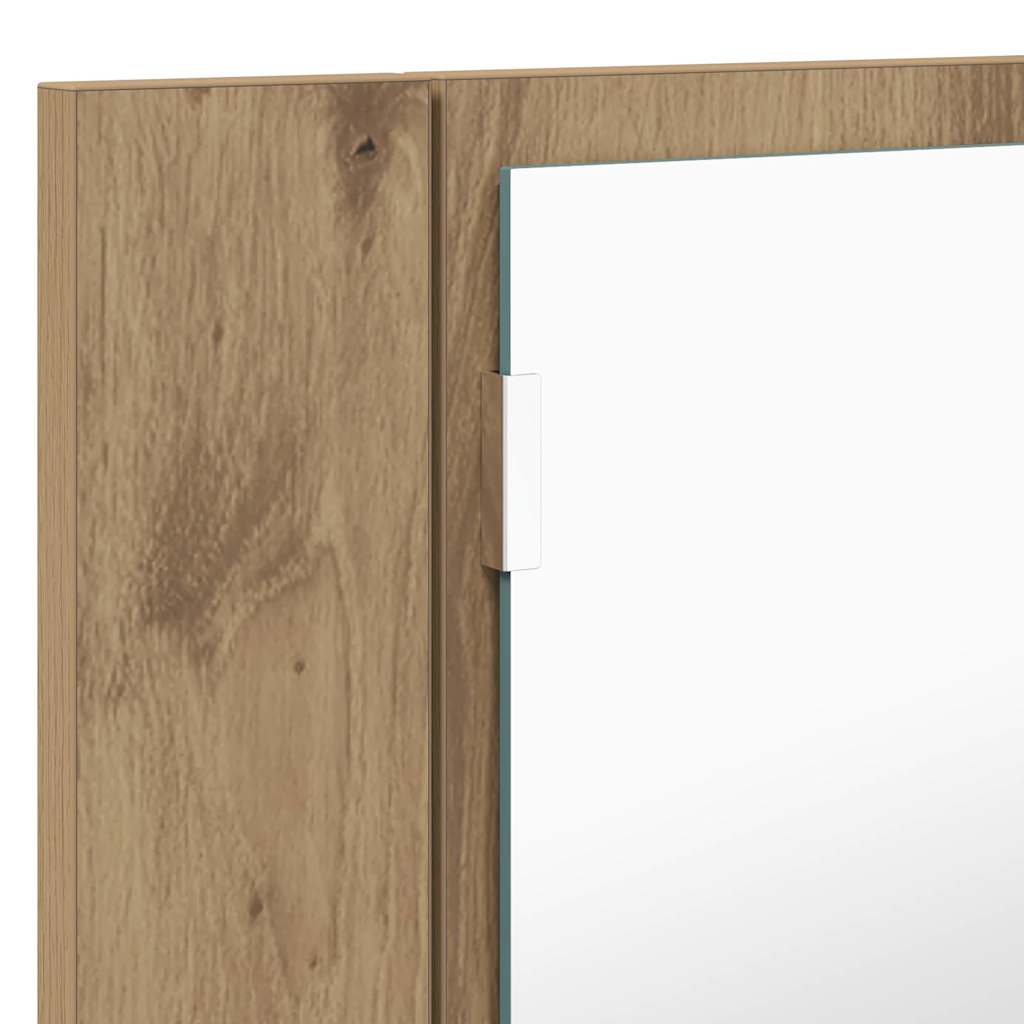 vidaXL Szafka z lustrem do łazienki Dąb rzemieślniczy 80 x 12 x 45 cm