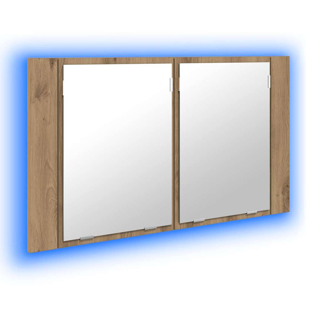 vidaXL Szafka z lustrem do łazienki Dąb rzemieślniczy 80 x 12 x 45 cm