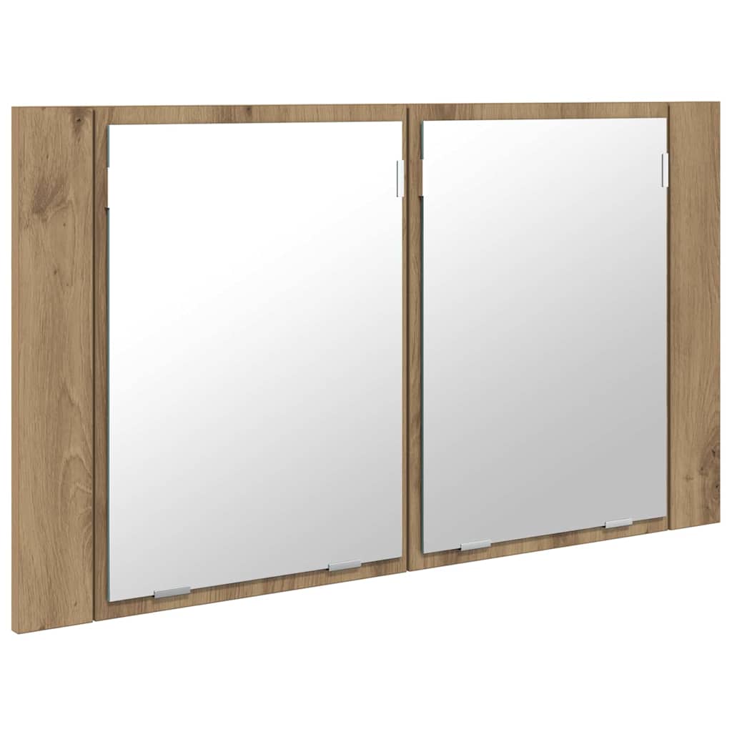vidaXL Szafka z lustrem do łazienki Dąb rzemieślniczy 80 x 12 x 45 cm