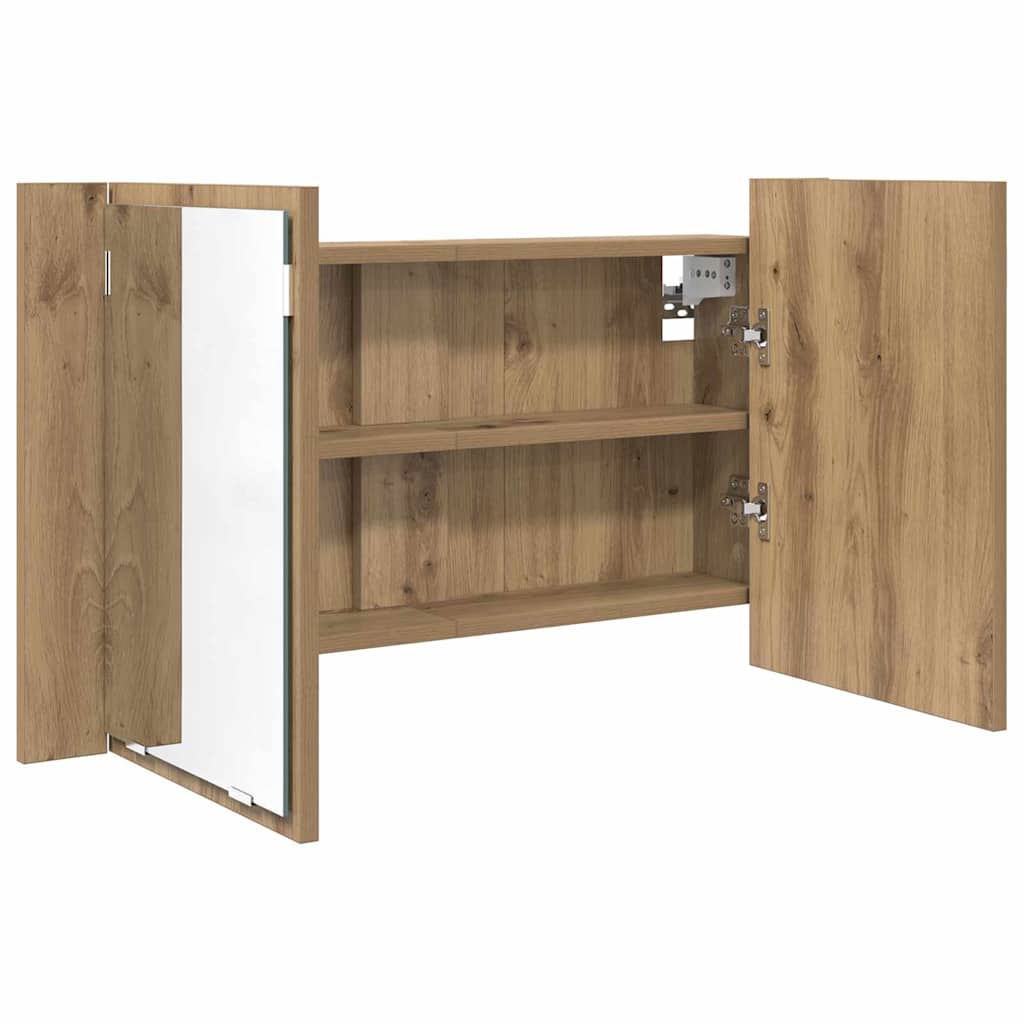 vidaXL Szafka z lustrem do łazienki Dąb rzemieślniczy 80 x 12 x 45 cm