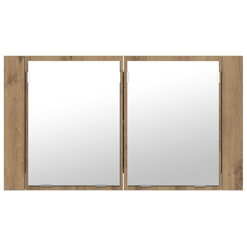 vidaXL Szafka z lustrem do łazienki Dąb rzemieślniczy 80 x 12 x 45 cm