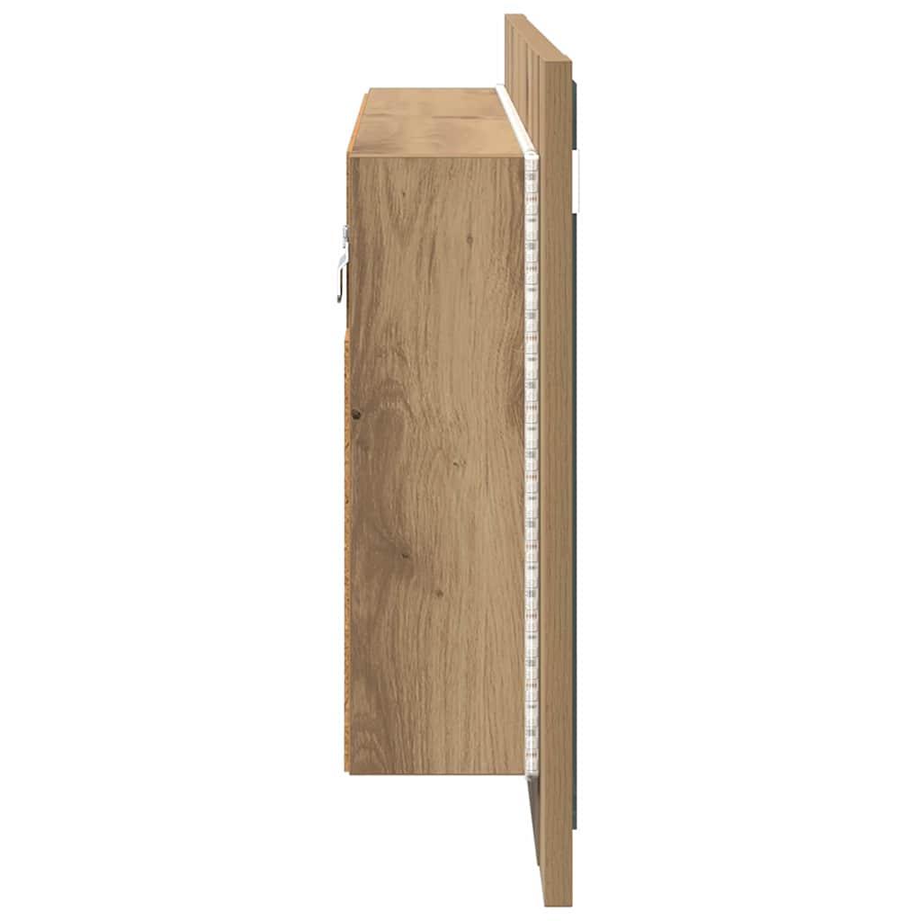 vidaXL Szafka z lustrem do łazienki Dąb rzemieślniczy 80 x 12 x 45 cm