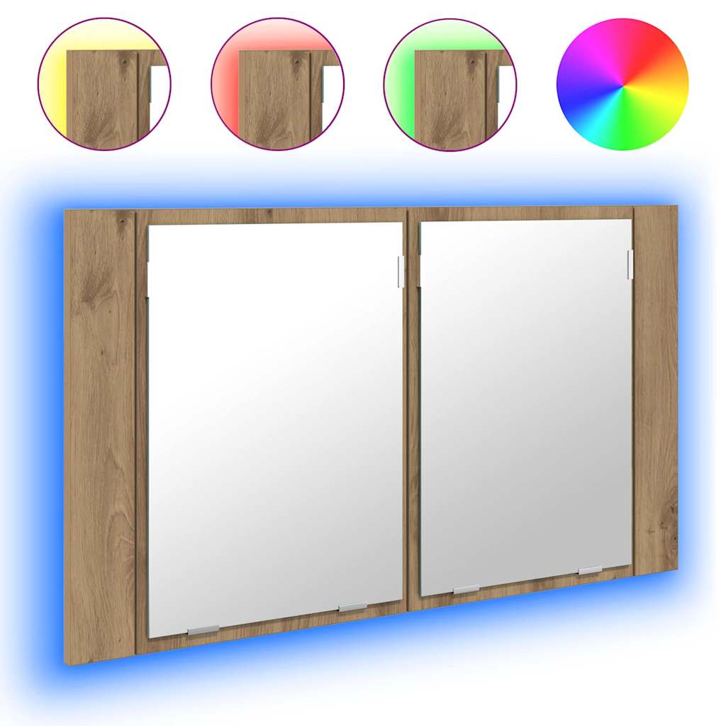 vidaXL Szafka z lustrem do łazienki Dąb rzemieślniczy 80 x 12 x 45 cm