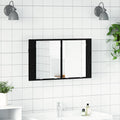 vidaXL Szafka z lustrem do łazienki z półką Czarny Dąb 80 x 12 x 45 cm