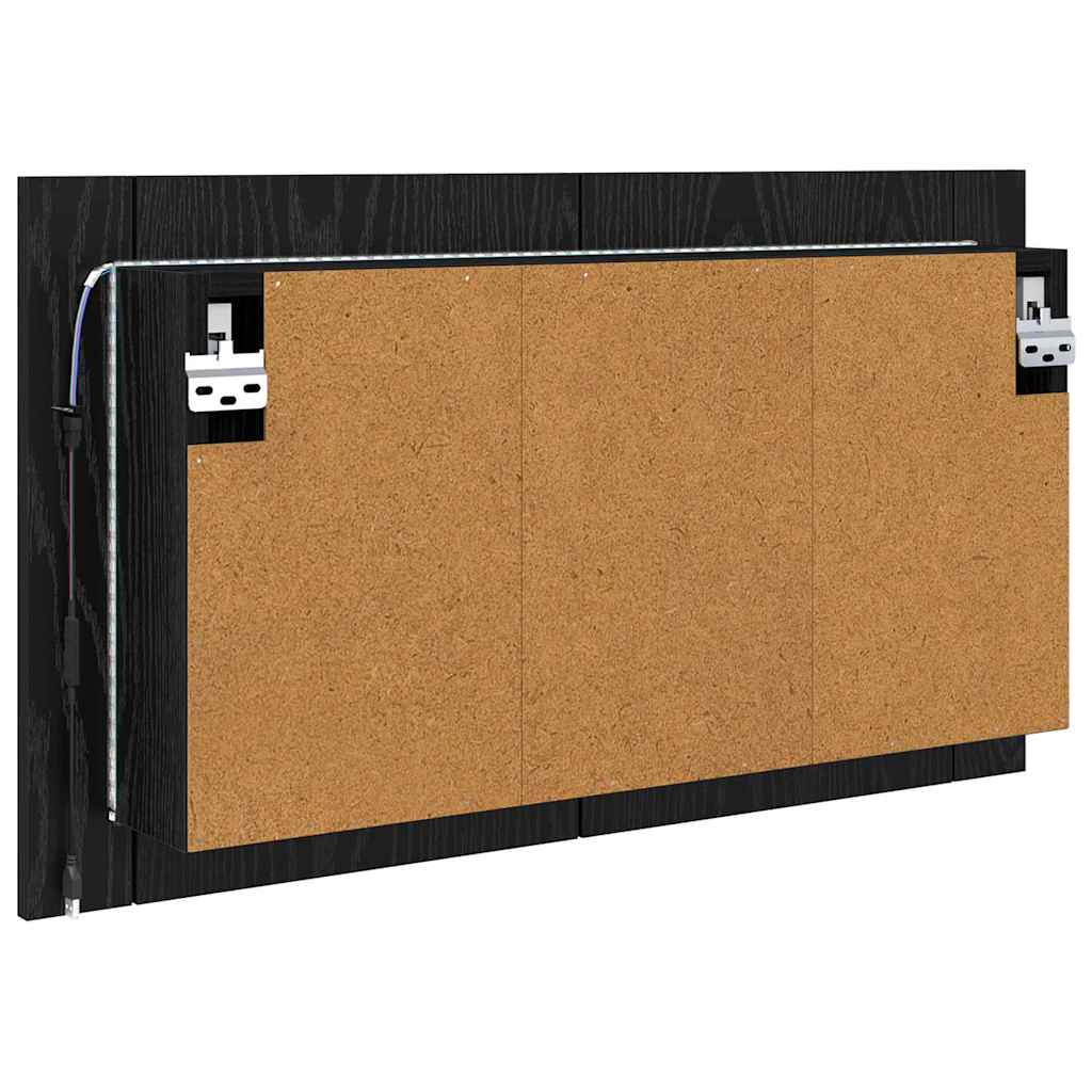 vidaXL Szafka z lustrem do łazienki z półką Czarny Dąb 80 x 12 x 45 cm