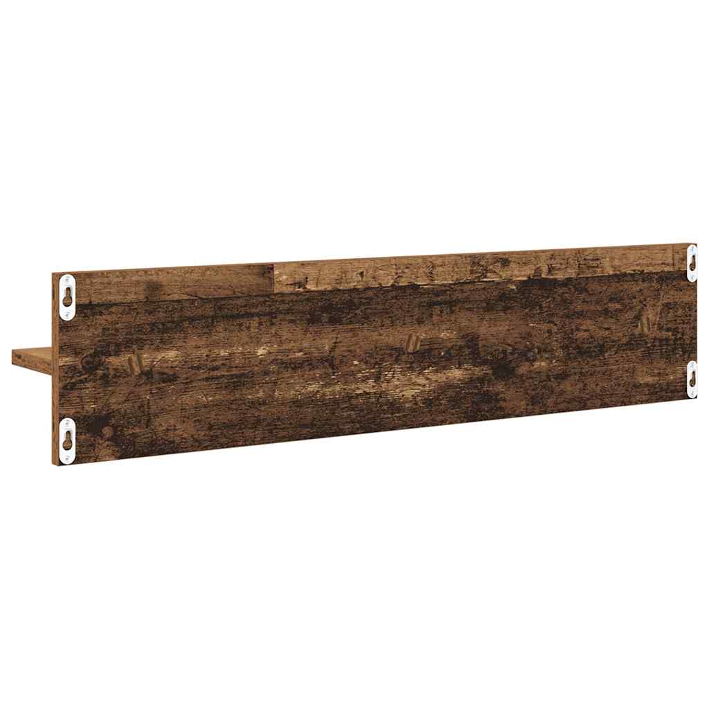 vidaXL Półki ścienne z półką 4 pcs Stare drewno 80 x 11,5 x 18 cm