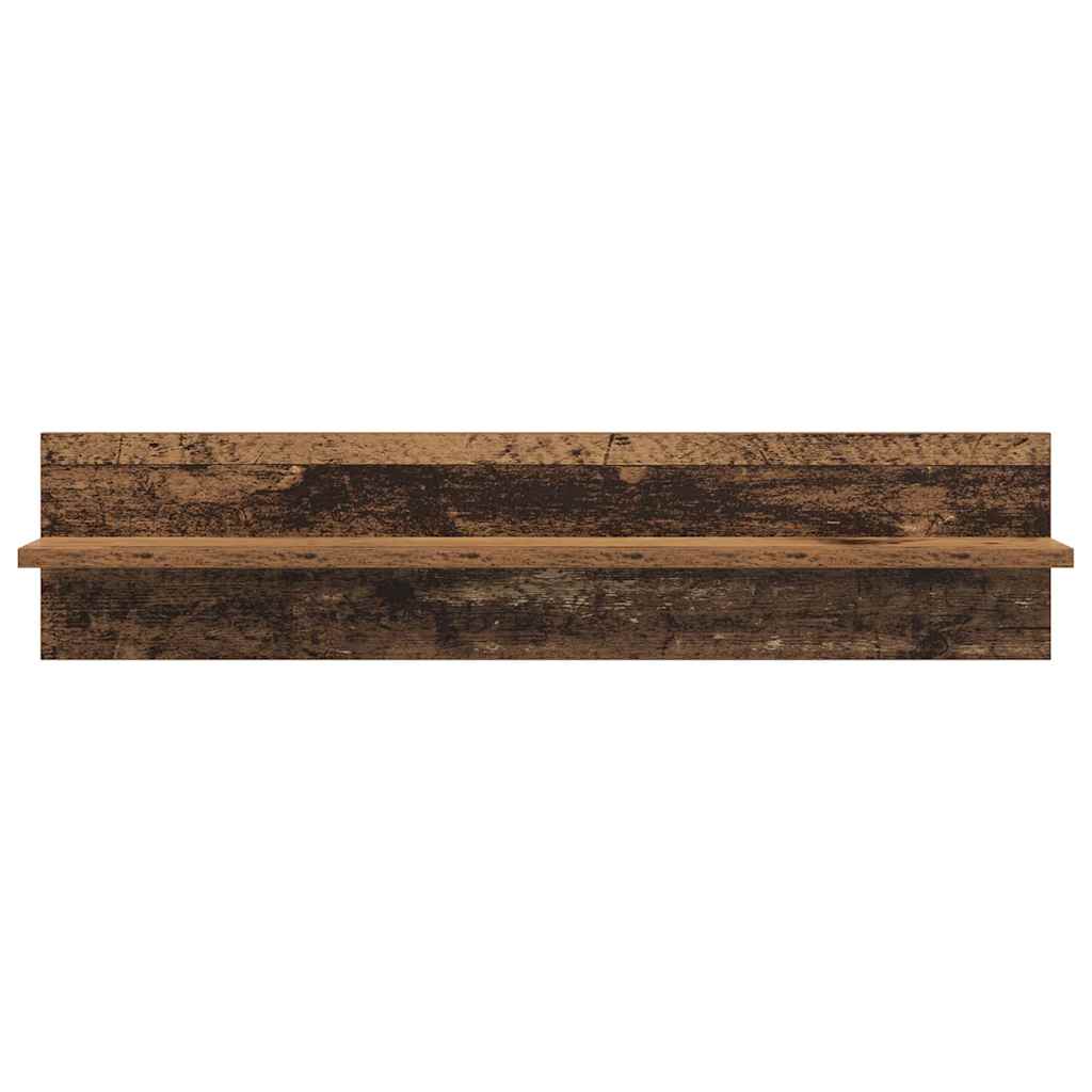 vidaXL Półki ścienne z półką 4 pcs Stare drewno 80 x 11,5 x 18 cm
