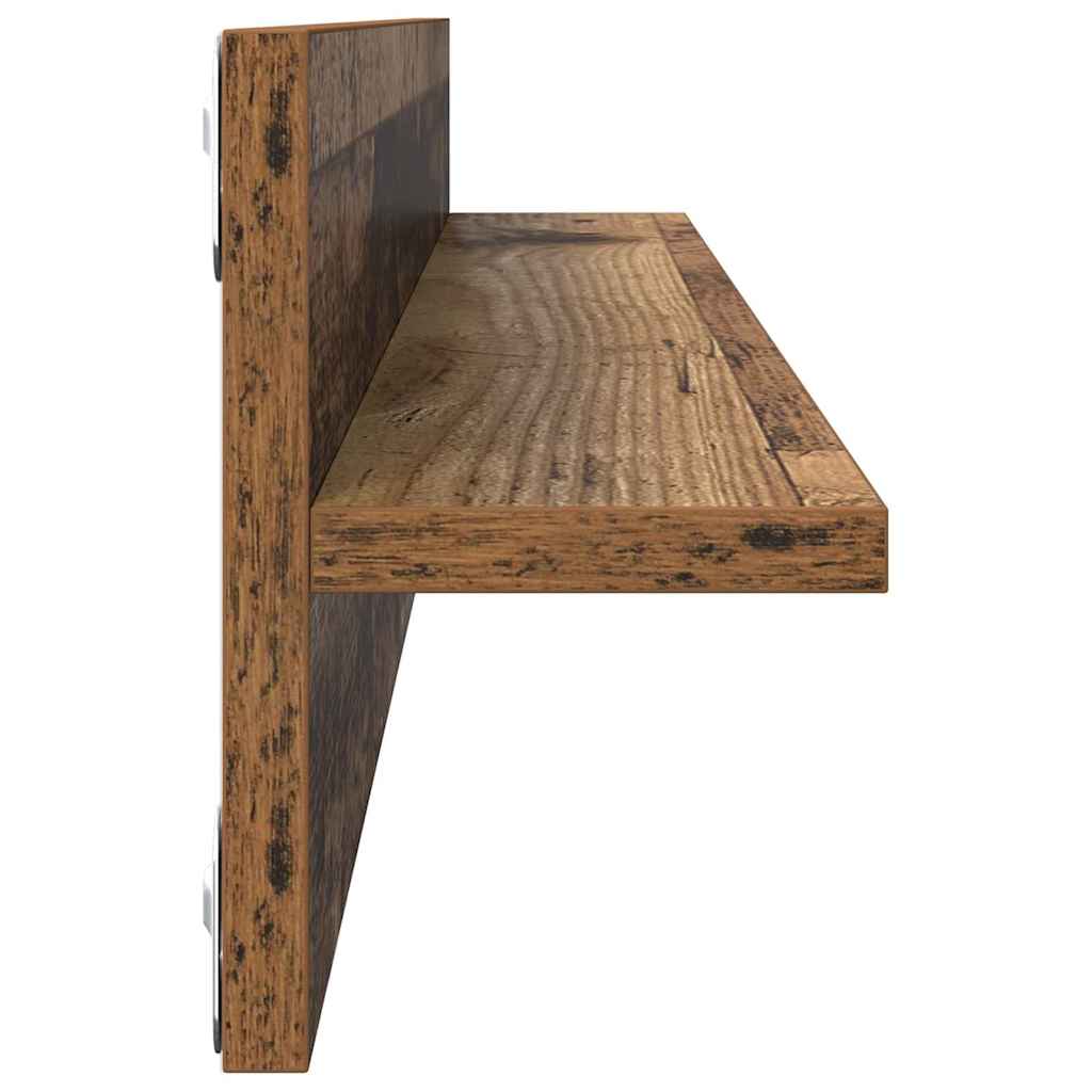 vidaXL Półki ścienne z półką 4 pcs Stare drewno 80 x 11,5 x 18 cm