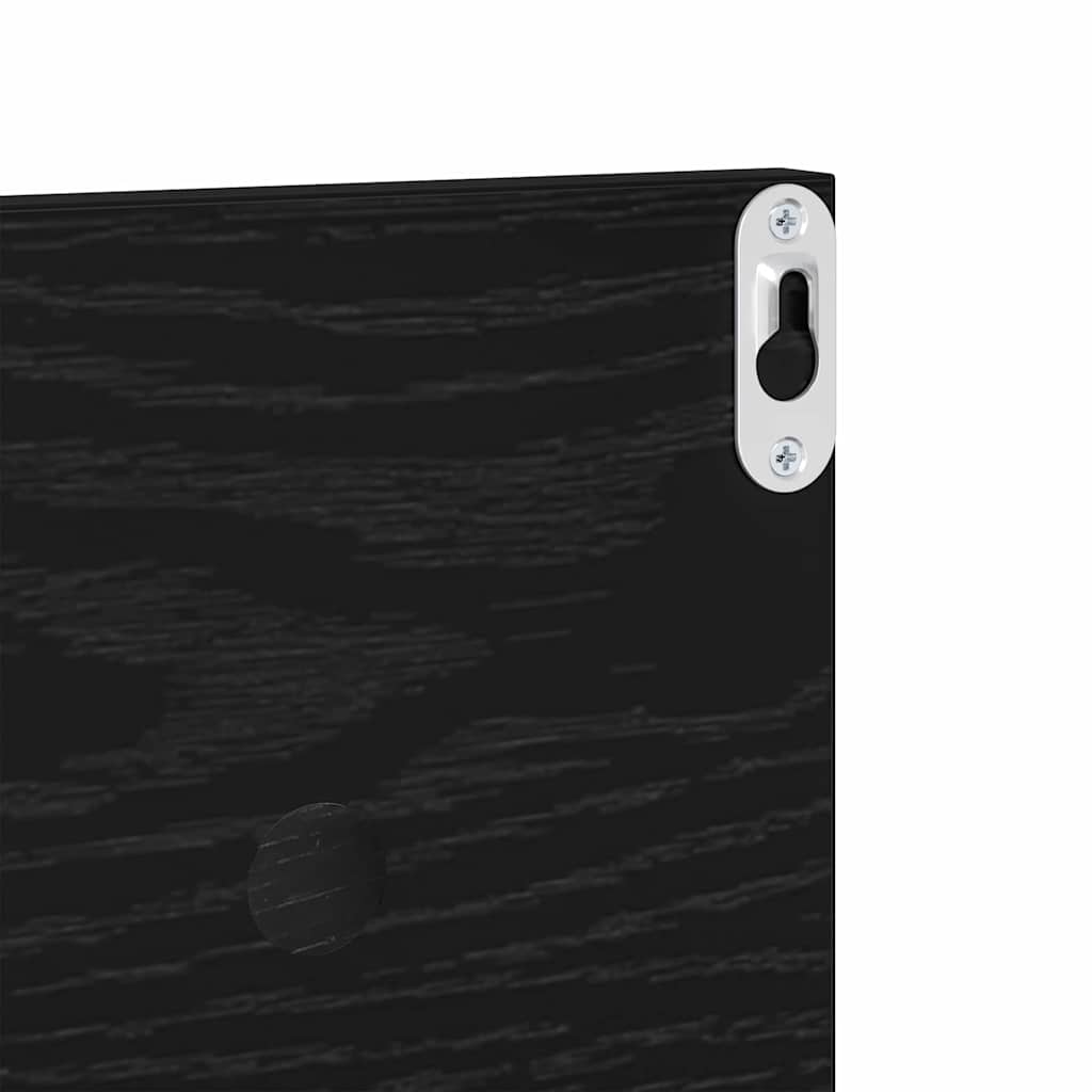vidaXL Półki ścienne z półką 4 pcs Czarny Dąb 80 x 11,5 x 18 cm