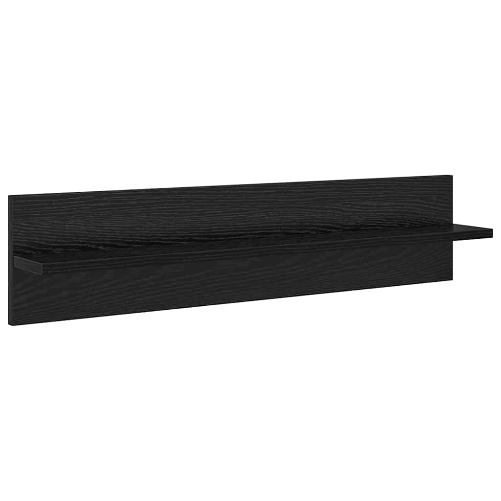vidaXL Półki ścienne z półką 4 pcs Czarny Dąb 80 x 11,5 x 18 cm
