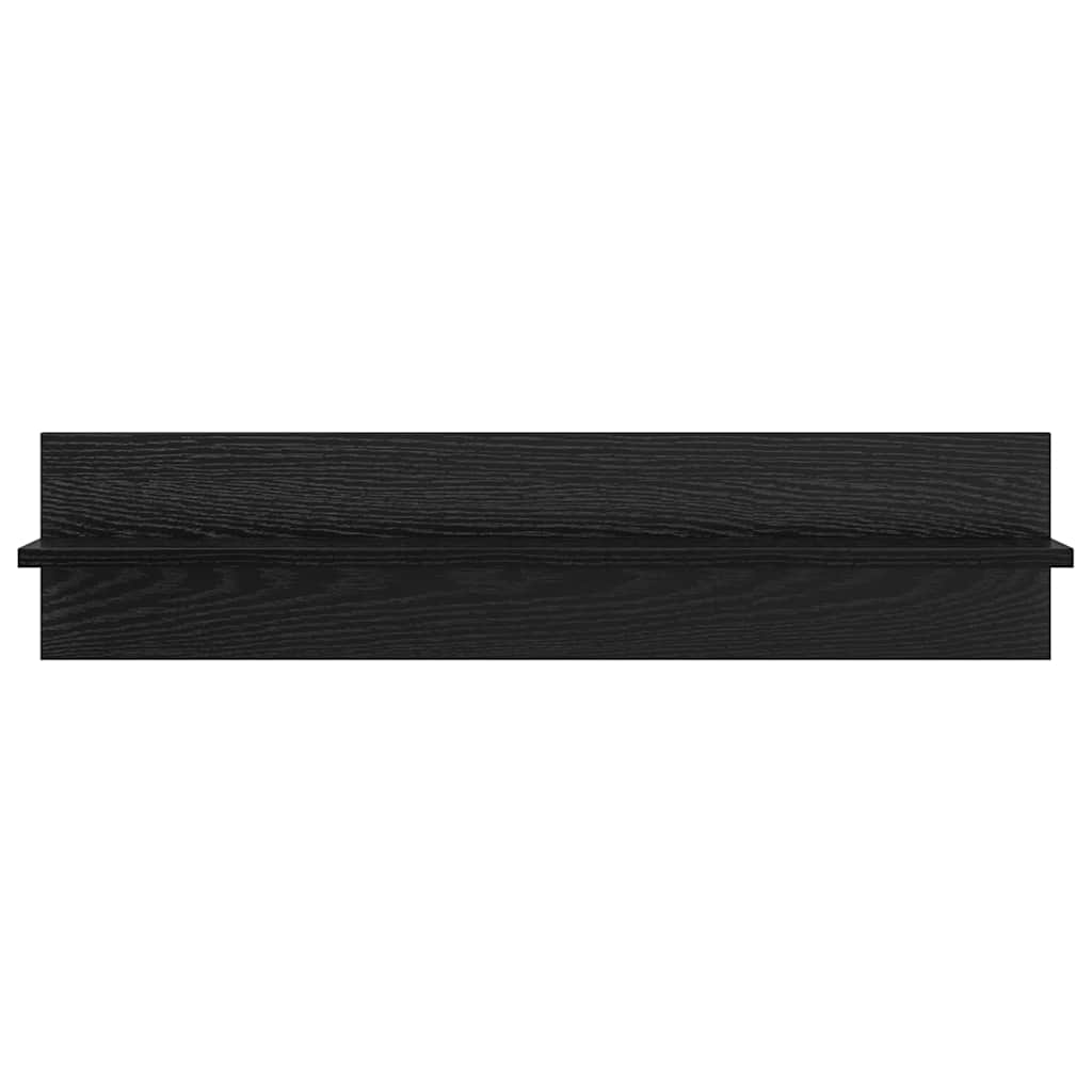 vidaXL Półki ścienne z półką 4 pcs Czarny Dąb 80 x 11,5 x 18 cm