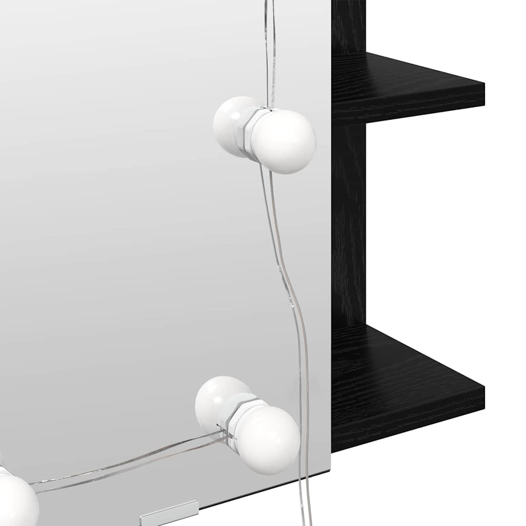 vidaXL Szafka z lustrem z półką Z lustrem Czarny Dąb 70 x 16,5 x 60 cm