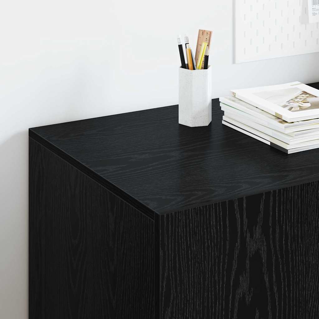 vidaXL Biurko Czarny Dąb 140 x 50 x 75 cm Materiał drewnopochodny