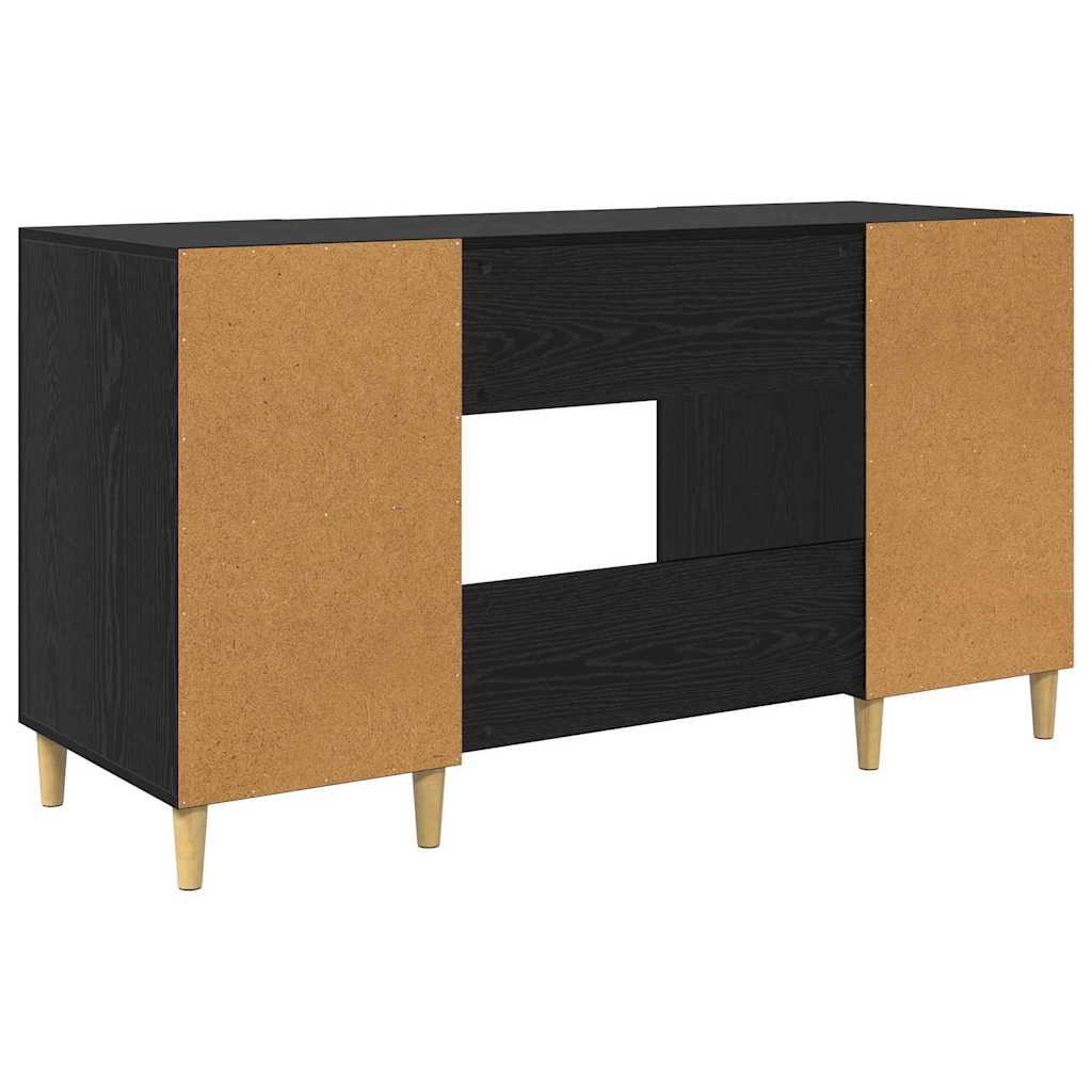 vidaXL Biurko Czarny Dąb 140 x 50 x 75 cm Materiał drewnopochodny