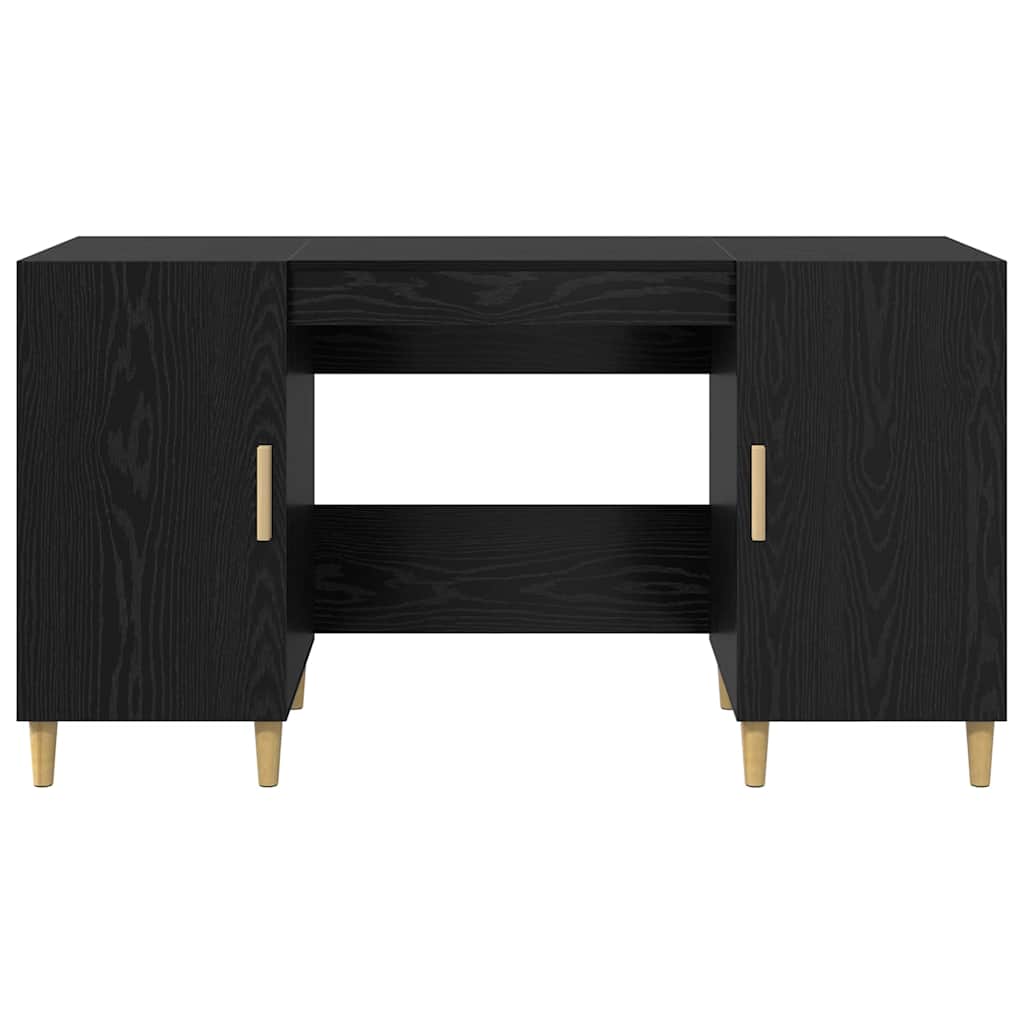 vidaXL Biurko Czarny Dąb 140 x 50 x 75 cm Materiał drewnopochodny