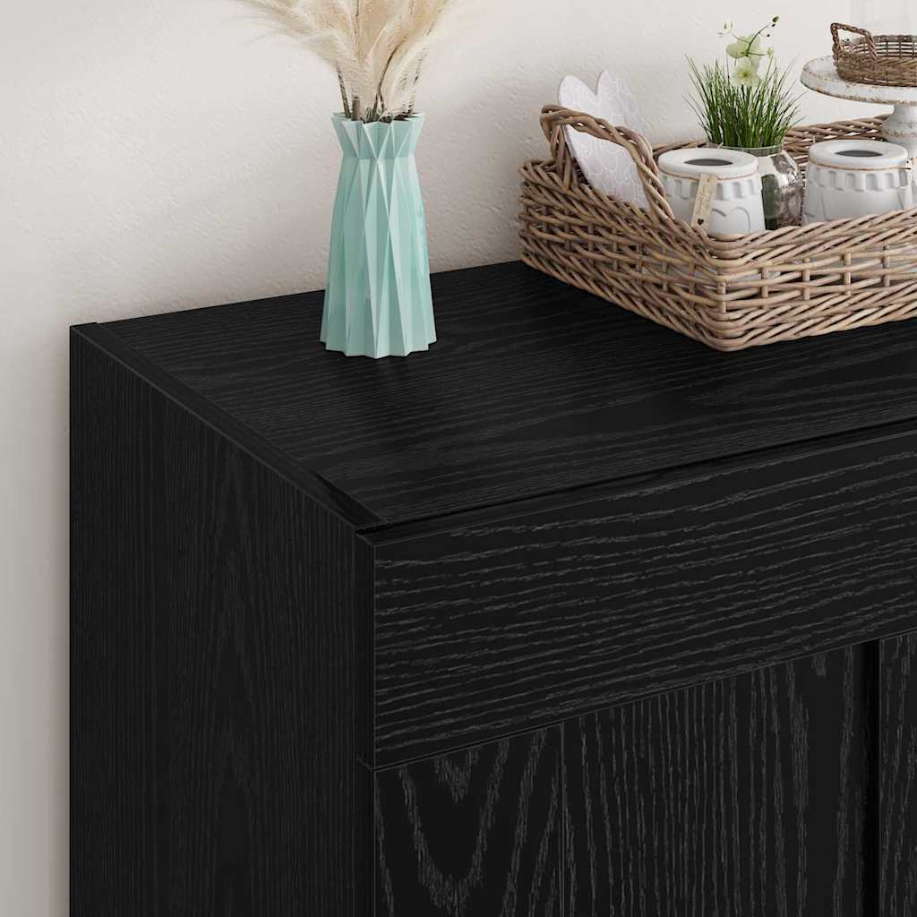 vidaXL Bufet Czarny Dąb 69,5 x 34 x 90 cm Materiał drewnopochodny