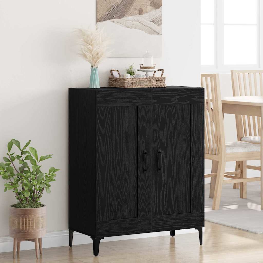 vidaXL Bufet Czarny Dąb 69,5 x 34 x 90 cm Materiał drewnopochodny