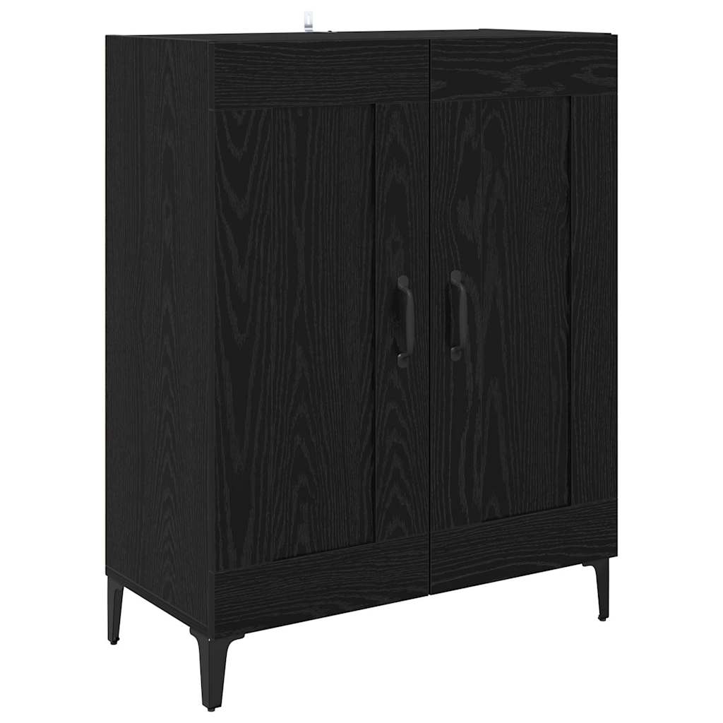 vidaXL Bufet Czarny Dąb 69,5 x 34 x 90 cm Materiał drewnopochodny